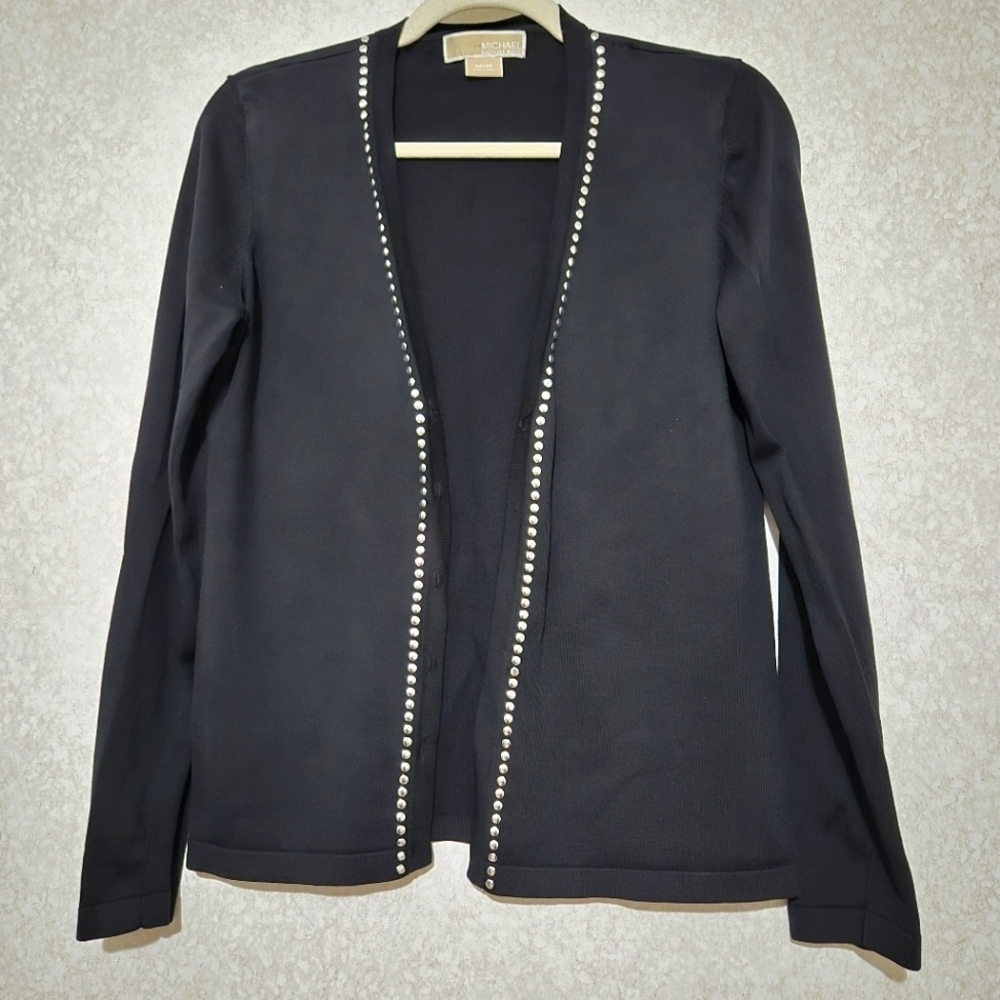 Michael Kors Black Studded Women's Cardigan..SIZE:M